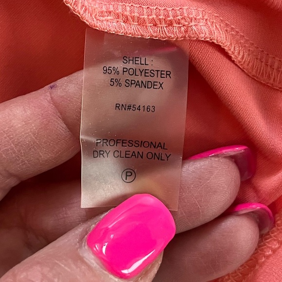 Calvin Klein Light Peach Sleeveless Draped Neckline Blouse Size Petite Small - Picture 7 of 10